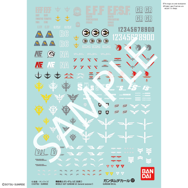 Gundam Decal 107 - Mobile Suit Gundam UC 1